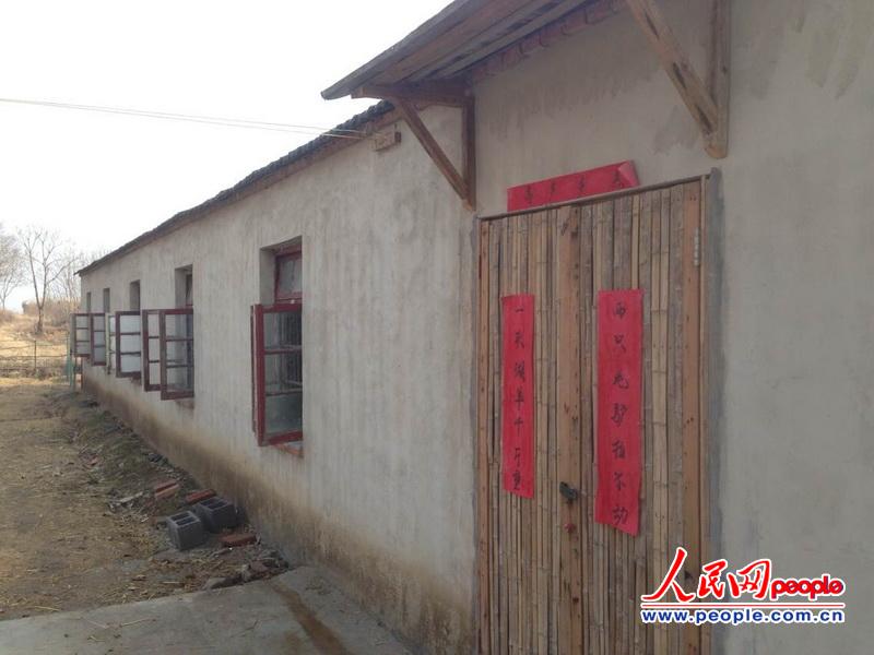 胡鵬飛在父母和相親幫助下建起的羊舍。(人民網 金蕾欣 攝)